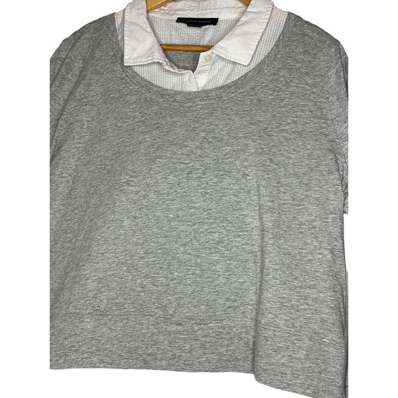 Tommy Hilfiger two extra large, 2 for 1 sweater collar button up gray white long - Picture 5 of 14
